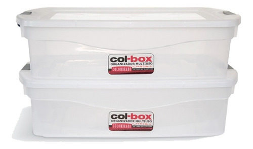 Caja Plástica Bajo Cama Mega Col Box 25 Lts  X2 - Colombraro