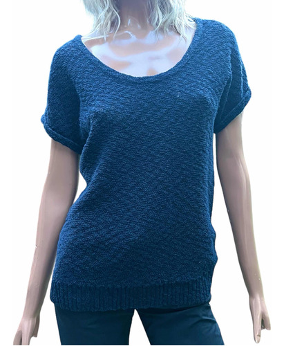 Sweater M/c Mujer  Azul - Tommy Hilfiger Xs