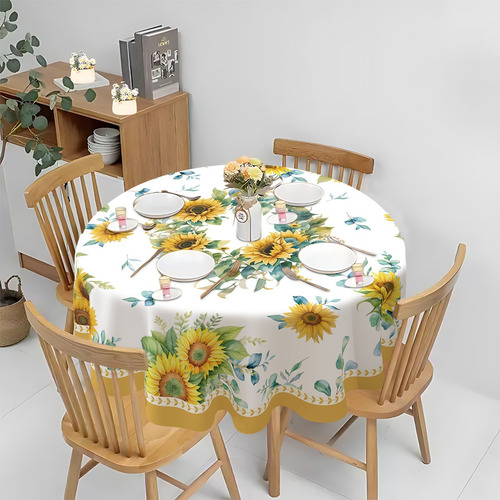 Hi, Toalha De Mesa Redonda Com Flores Para Decoração De