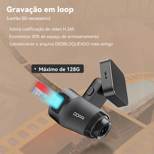 Câmera Veicular N3 Pro Gps Ddpai 1600p+1080p Wifi App Sr2.0 N3 Pro Gps+128gb
