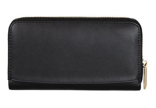 Billetera Mujer Goldy Negra Kenneth Cole