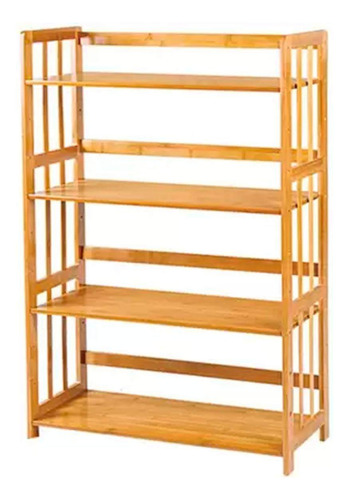 Estante Organizador De 4 Niveles Madera Bambú 108x67x26cm