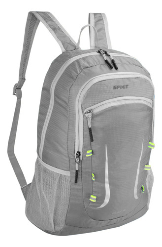 Mochila Spinit Flex 18 Litros Urbana Notebook Reflectivos Color Gris Diseño De La Tela Liso
