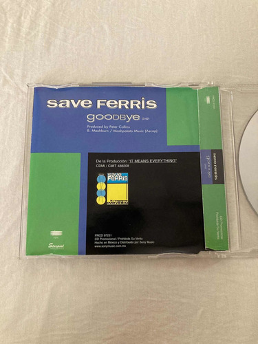 Save Ferris / Goodbye Cd Promo Single Rare (Usado)
