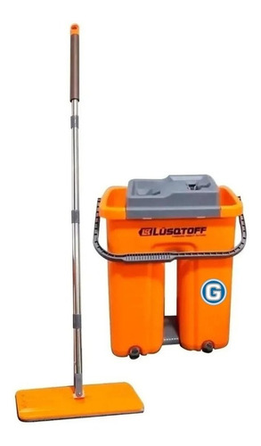 Imagen 2 de 6 de Escurridor Limpiador Trapeador Tipo Mopa + Balde 12 Lts Lusqtoff Lqmopeasy