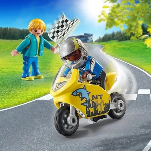 Playmobil Special Plus Chicos Con Moto De Carrera 70380 Playmobil