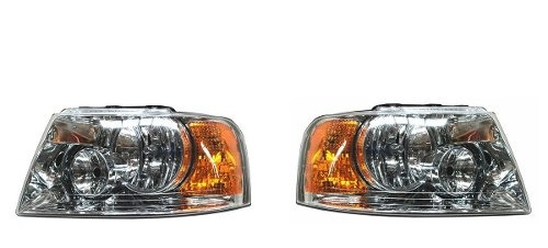 Par Juego Faros Ford Expedition 2003 -2006 Fondo Cromado Xry