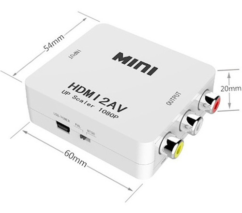Imagen 6 de 8 de Adaptador Conversor Convertidor Hdmi A Rca Video Pal / Ntsc