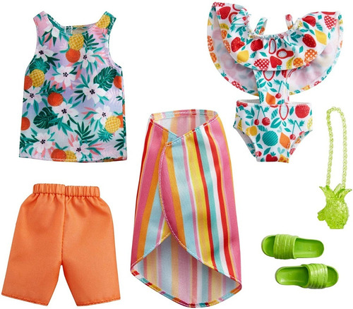 Imagem 1 de 4 de Barbie Ken Casal Fashion Pack Cartela Roxy Maio Praia 2021