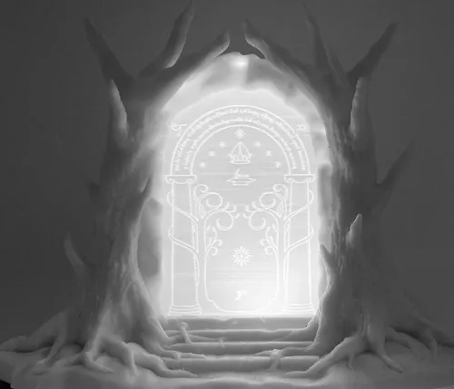 Entre Libros Decorativo Temática Puertas De Durin Con Luz