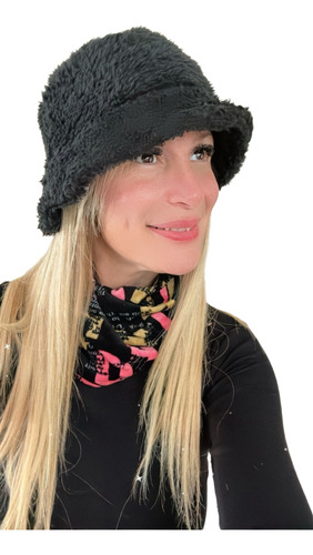 Accesorio Sombrero Gorro Piluso De Dama Piel Sintetica P002 Negro U