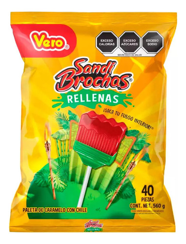 200 Paletas Vero Dulce De Caramelo Sandi Brochas