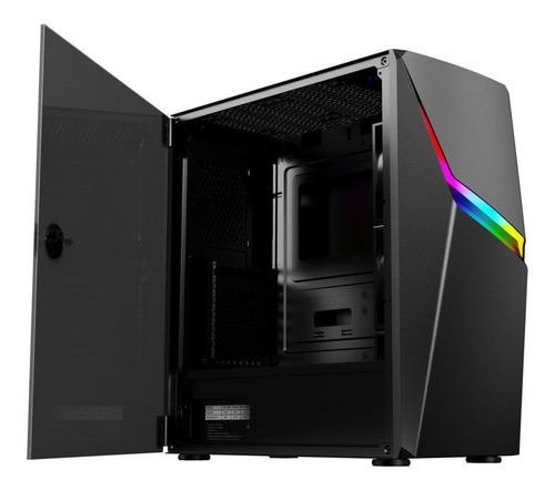 Gabinete Gamer Pixxo Cgax3 Led Rgb Cor Preto