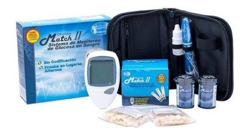 Kit Glucómetro Ok Meter Match 2 + 50 Tiras + 50 Lancetas