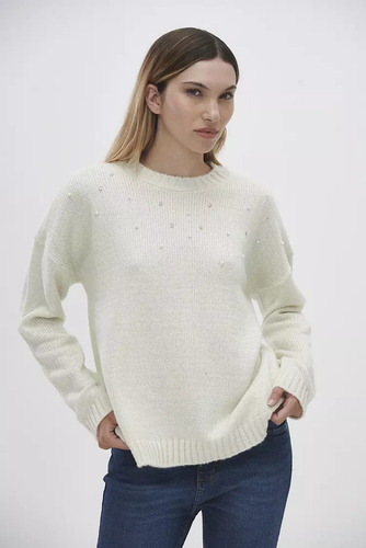 Sweater De Hilo Con Perlas Victorya Mujer Sweet