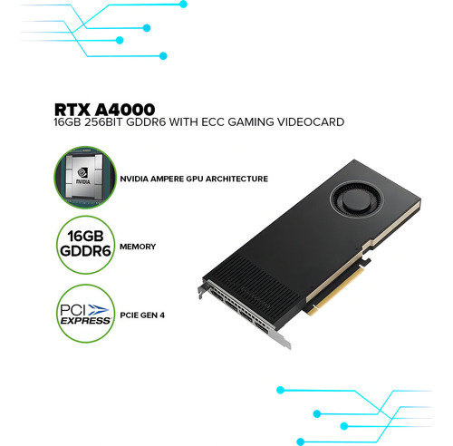 Placa de vídeo Nvidia PNY Adas RTX Series A4000 VCNRTXA4000-PB Black Edition 16GB