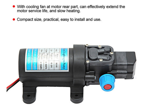 Dc 12v 80w Micro Autocebante Eléctrico De Alta Presión