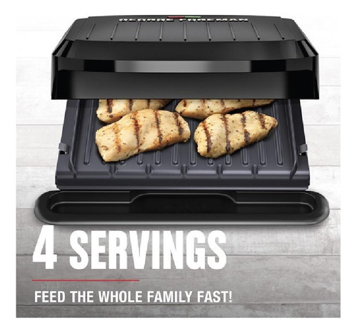 George Foreman Hasta 4 porciones con platos extraíbles