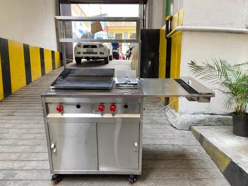 Carro De Comida Rápida Plancha De 60x50 Con Freidora 7litros