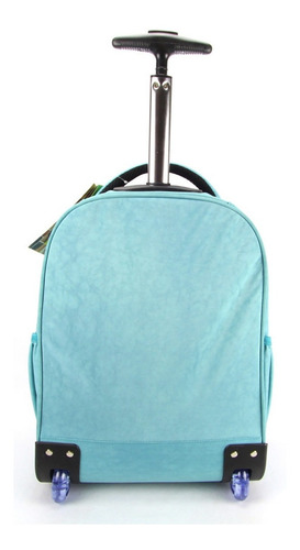 Mochila De Rodinha Sestini Crinkle 075500-80 Turquesa