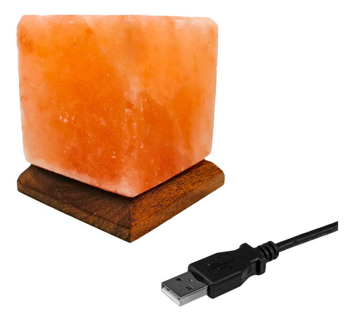 Lampara Usb Cubo De Sal Del Himalaya