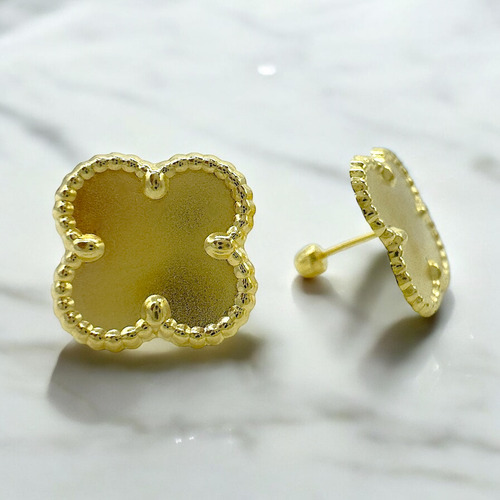 Aretes Trébol Oro 14 Kilates