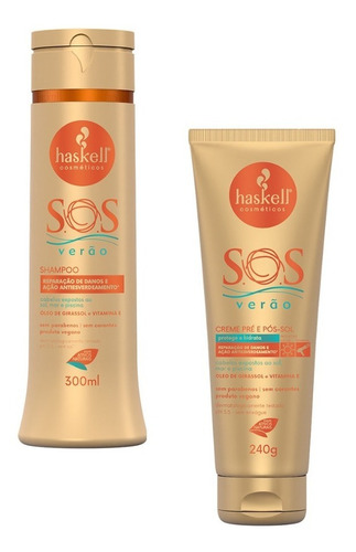 Kit Haskell Sos Verão Shampoo Girassol + Creme Pré/pós Sol