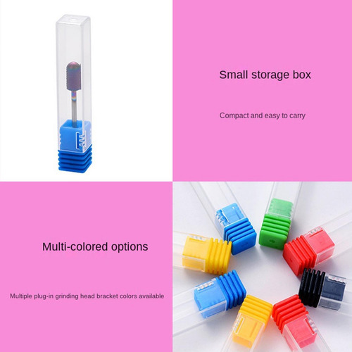 4 Estuche Para 20 Brocas Para Manicura, Contenedor Azul