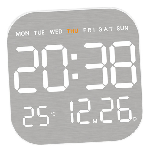 Reloj De Pared Digital Reloj Despertador Led, Concha Blanca