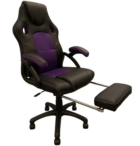 Imagen 1 de 6 de Silla Gamer Escritorio 801 C/apoya Pies Violeta C/envio