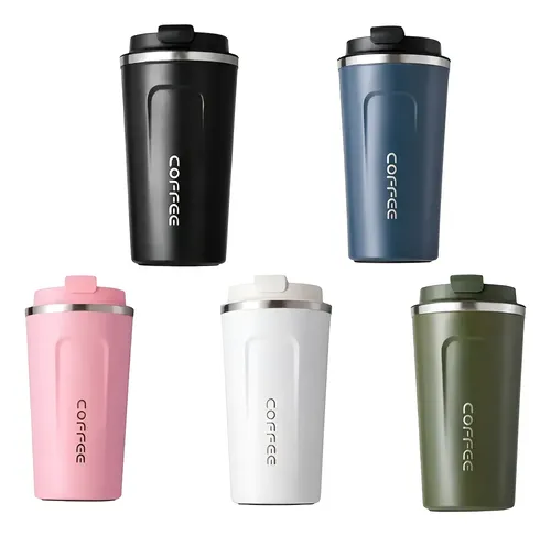 Copo Térmico Inox Café Chá Anti-vazamento Vacuum 500ml Cor Rosa Lisa