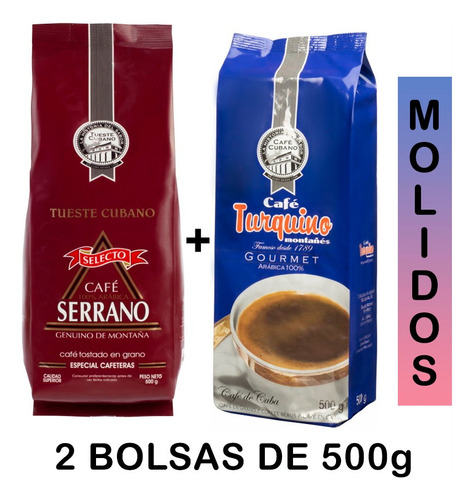 Café Cubano Serrano 500g + Turquino 500g Molidos