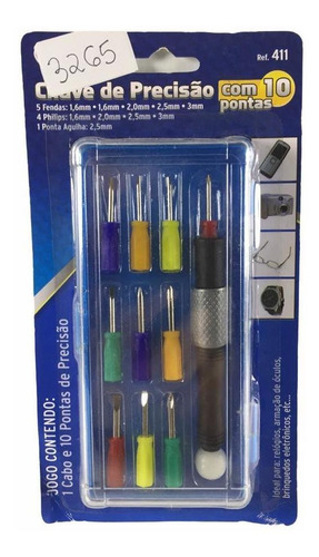 Imagem 1 de 7 de Kit 10 Chaves Precisão Celular Relogio Fenda Phillips K3265