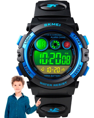 Reloj Skmei Multifunción Acuático Led Digital Original Caja