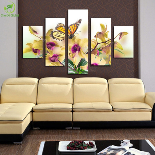 Cuadros Decorativos Moderno De 5 Secciones De 90x44 Cm