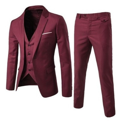 Traje De Novio Slim Fit De 3 Piezas Para Hombre