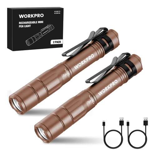 Workpro Luz Recargable Para Boligrafo, Mini Linterna, Paquet