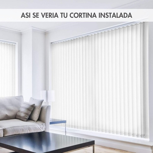 Cortina Bandas Verticales 90x220 Cm Sunscreen Poliester 100% Blanco