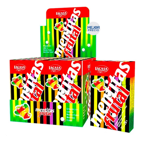 Mentitas Frutal Lacasa Sugar X12 Unidades Grageas Caramelo