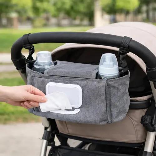 Bolsa Organizadora Para Carrinho Bebê Multiuso Porta Lenço