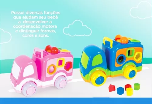 Brinquedo Educativo Bebe Caminhao Didatico Rosa - Super Toys em