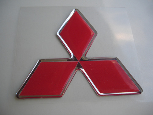 Emblema Do Mitsubishi 3000gt - Vermelho Com Cromo Rígido 6cm