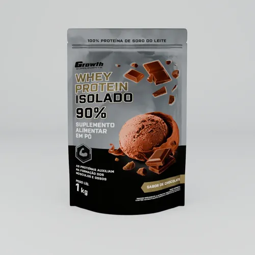 Whey Protein Isolado 1kg Growth Supplements - Chocolate