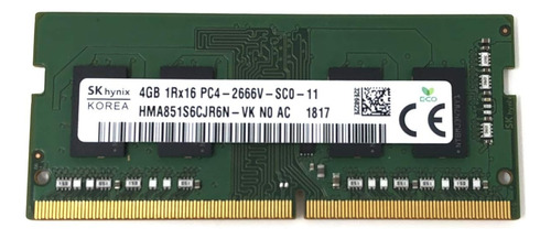 Memória Notebook 4gb Ddr4 2666 Mhz Sk Hynix Hma851s6cjr6n