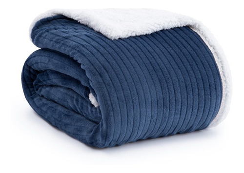 Imagen 4 de 8 de Frazada 2 1/2 Alcoyana Coral Fleece Reverso Borde Corderito