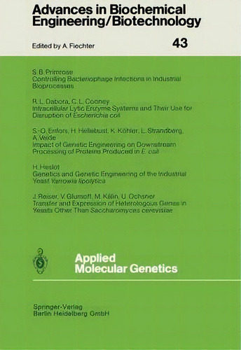 Applied Molecular Genetics, De Jakob Reiser. Editorial Springer Verlag Berlin Heidelberg Gmbh Co Kg, Tapa Blanda En Inglés