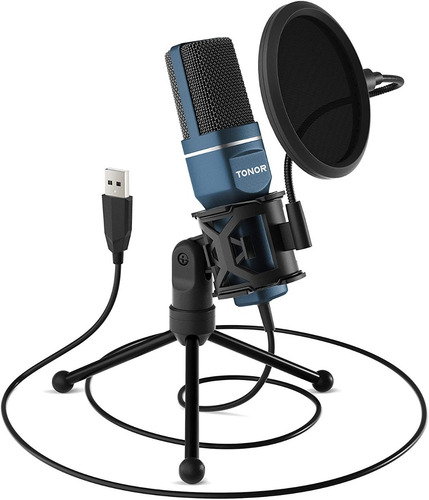 Microfono Tonor Tc-777 Usb Condensador Pc Gaming Mic Tripode
