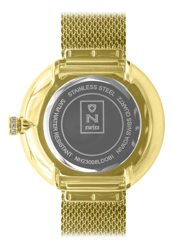 Nivada Fashion Mujer Extensible De Acero, Tipo Mesh Dorado Fondo Blanco