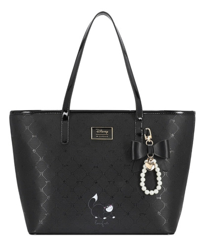 Bolsa Tote Para Mujer Lucifer W Capsule Negro Hbcaetano5cw Acabado De Los Herrajes Oro Diseño De La Tela Gráfico