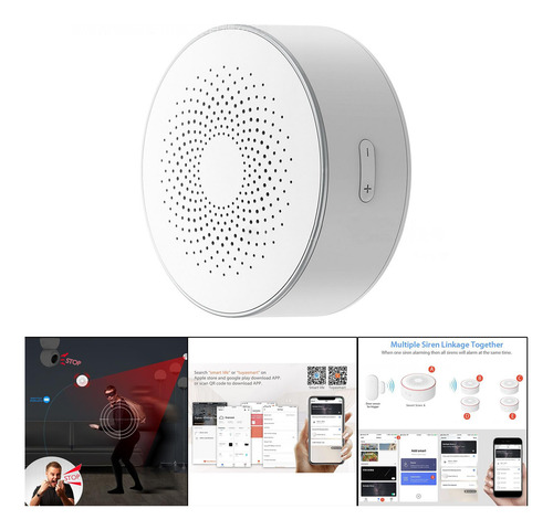 Wifi Smart Siren Plug-eu Para Tuya Alarma Antirrobo Alertas